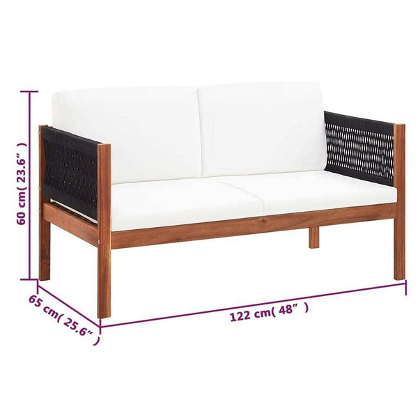 4 Piece Patio Lounge Set Solid Acacia Wood A949-46343