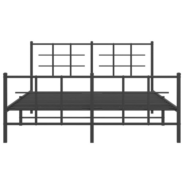  Metal Bed Frame without Mattress with Footboard Black 59.1"x78.7 A949-355581