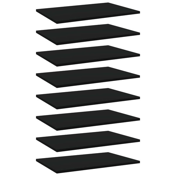 Bookshelf Boards 8 pcs Black 23.6"x15.7"x0.6" Engineered Wood A949-805253