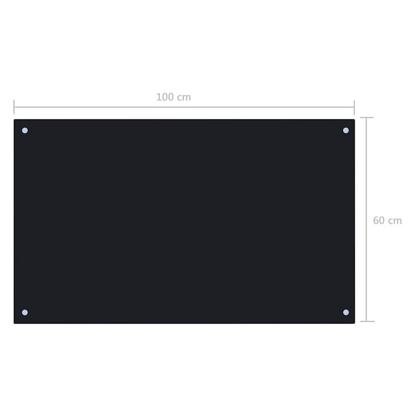 Kitchen Backsplash Black 39.4"x23.6" Tempered Glass A949-249492