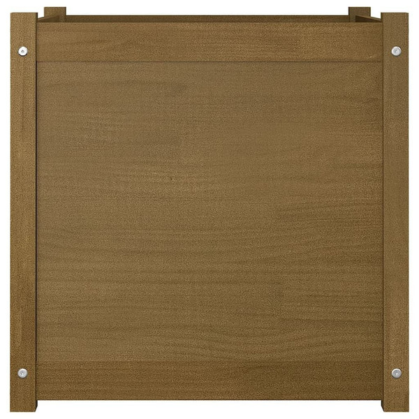 Garden Planter Honey Brown 23.6"x23.6"x23.6" Solid Wood Pine A949-810564
