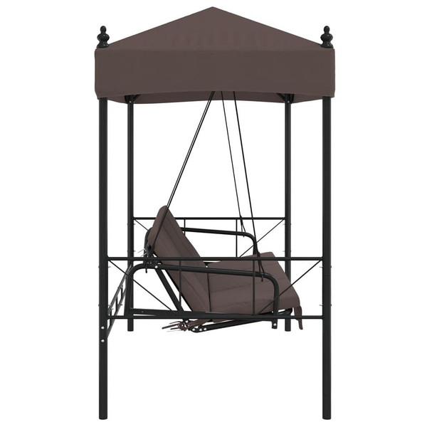 Patio Swing Bench with Canopy Coffee Brown?&nbsp;Steel A949-4008900