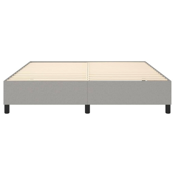 Box Spring Bed Frame Light Gray King Fabric (US Only) A949-3120906