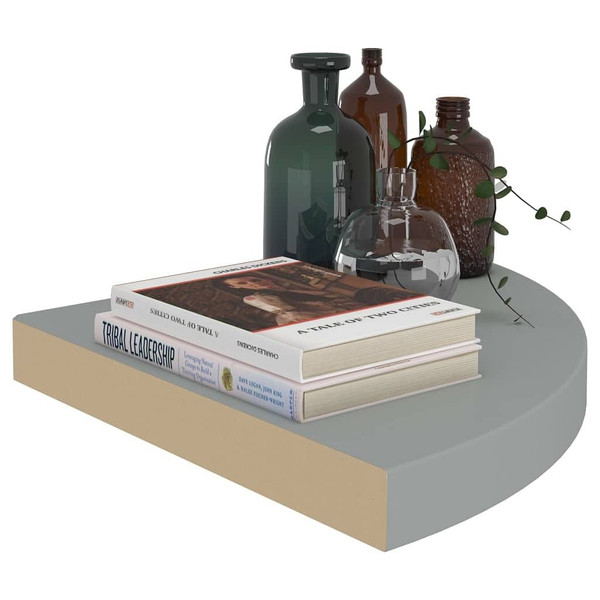 Floating Corner Shelf Gray 13.8"x13.8"x1.5" MDF A949-323922