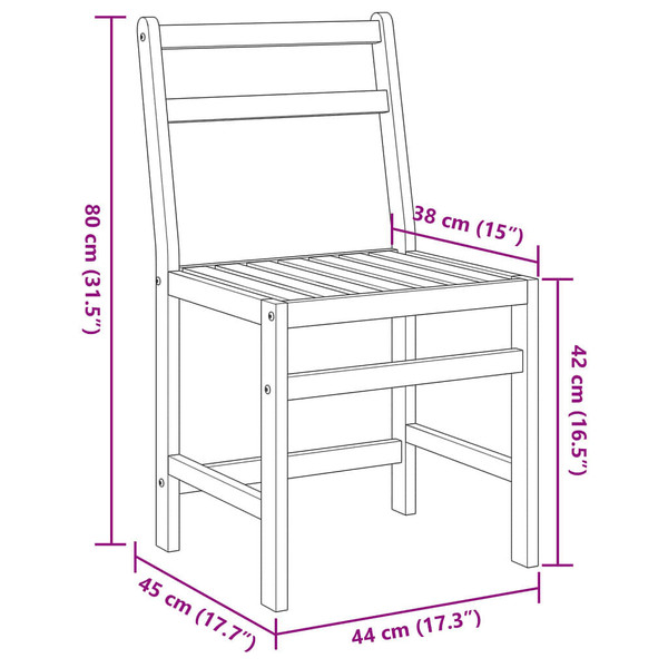 3 Piece Balcony Set Solid Wood Acacia A949-365854