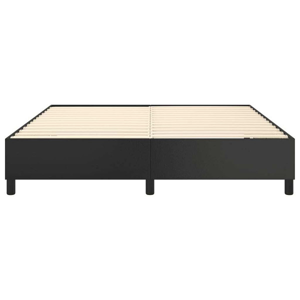 Box Spring Bed Frame Black King Faux Leather (US Only) A949-3121079