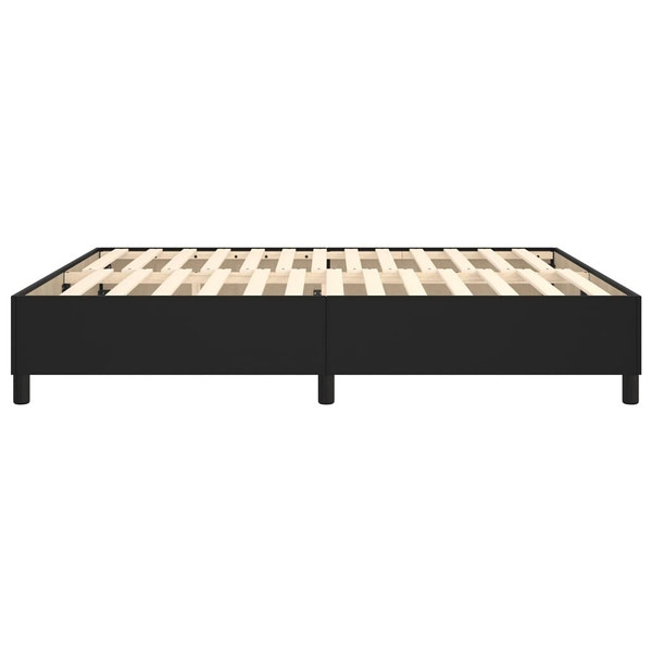 Box Spring Bed Frame Black King Faux Leather (US Only) A949-3121079