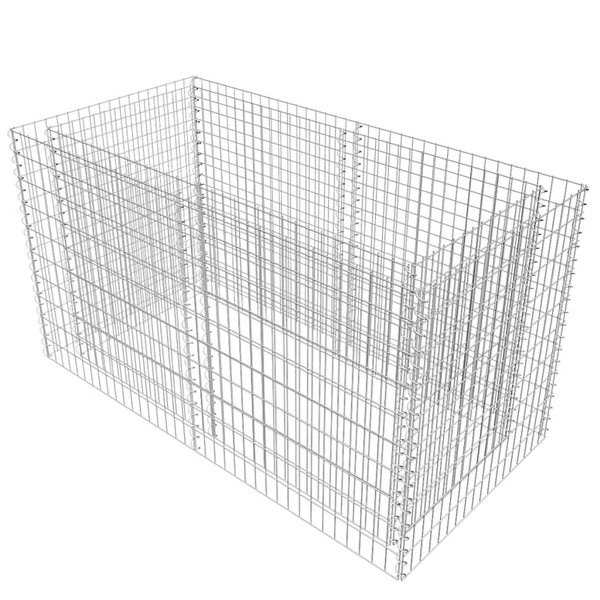 Gabion Raised Bed Steel 70.9"x35.4"x39.4" Silver A949-142366