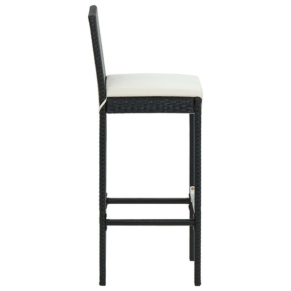 7 Piece Patio Bar Set with Cushions Poly Rattan Black A949-3064798