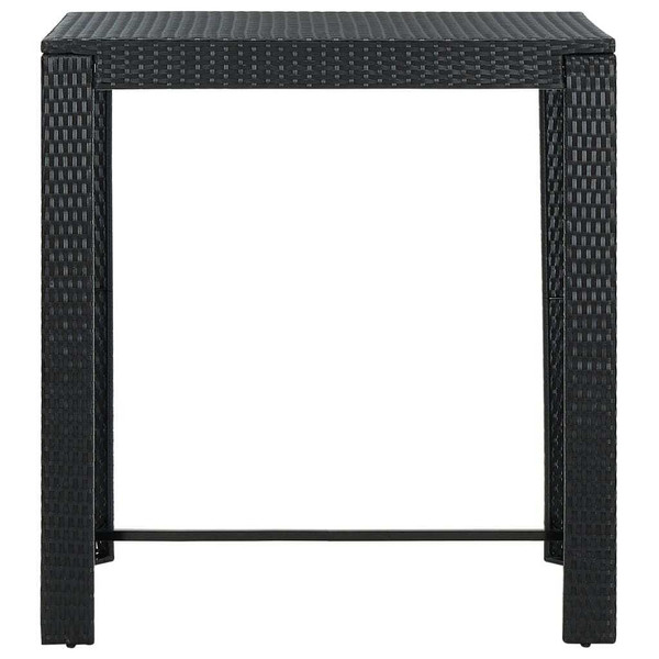 7 Piece Patio Bar Set with Cushions Poly Rattan Black A949-3064798