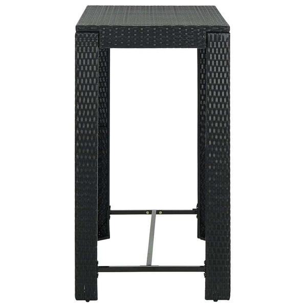 7 Piece Patio Bar Set with Cushions Poly Rattan Black A949-3064798