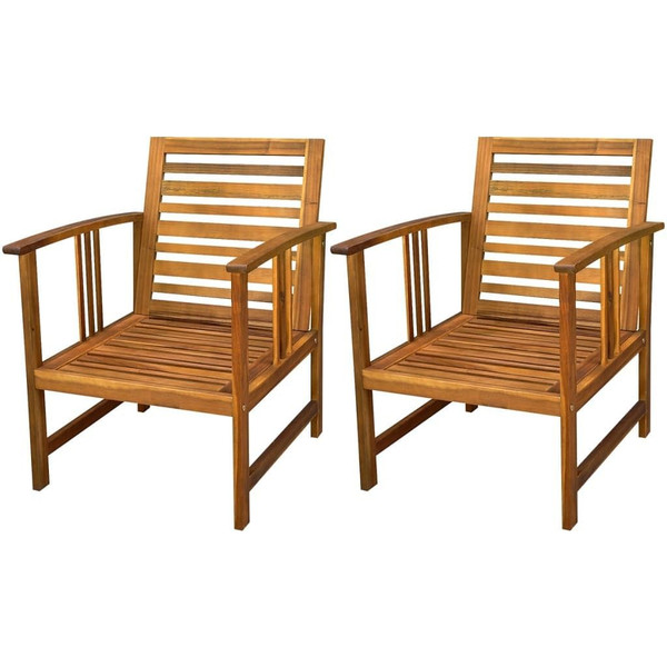 4 Piece Patio Lounge Set with Cushions Solid Acacia Wood A949-41805