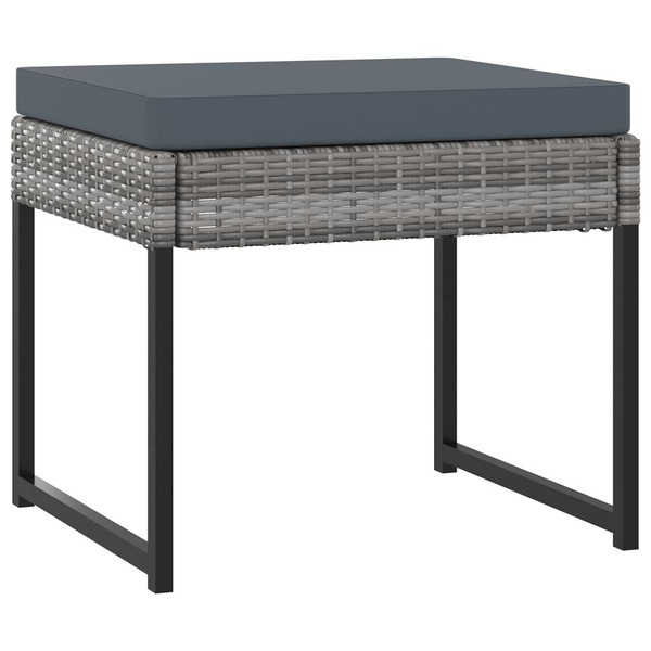 11 Piece Patio Dining Set with Cushions Poly Rattan Gray A949-313101