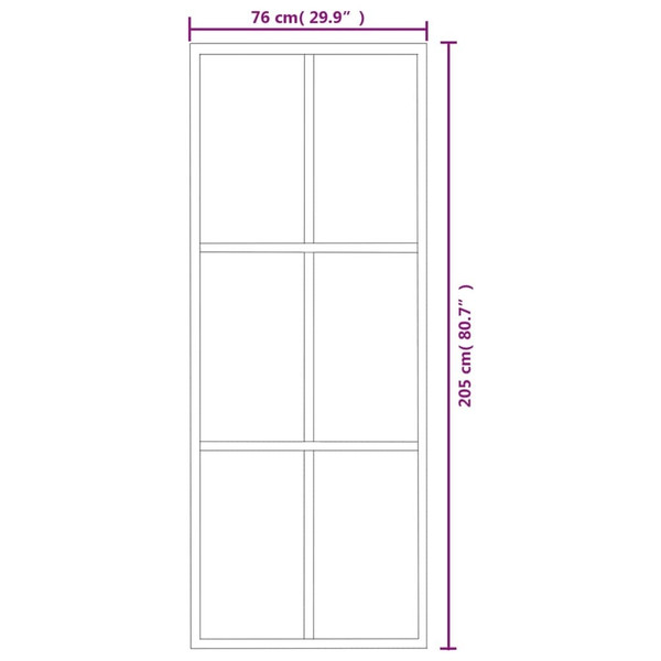 Sliding Door ESG Glass and Aluminum 29.9"x80.7" Black A949-151011