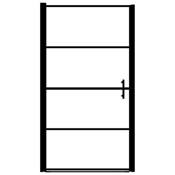 Shower Door Frost Tempered Glass 39.4"x70.1" Black A949-146663