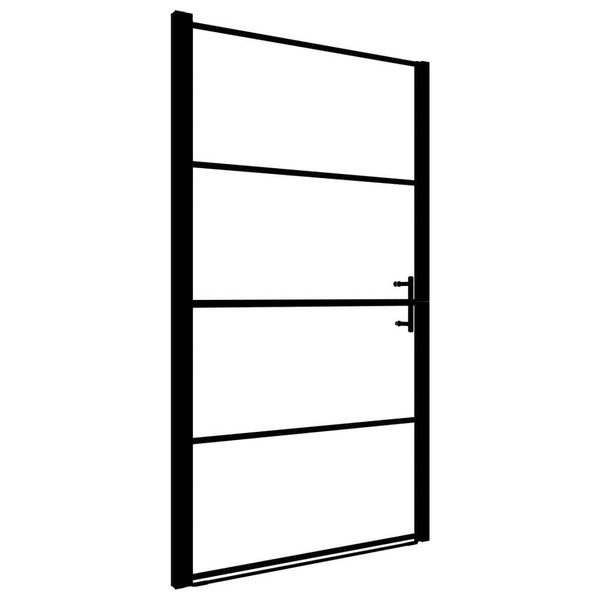 Shower Door Frost Tempered Glass 39.4"x70.1" Black A949-146663
