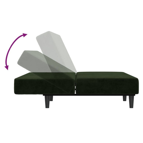 2-Seater Sofa Bed Dark Green Velvet A949-375734
