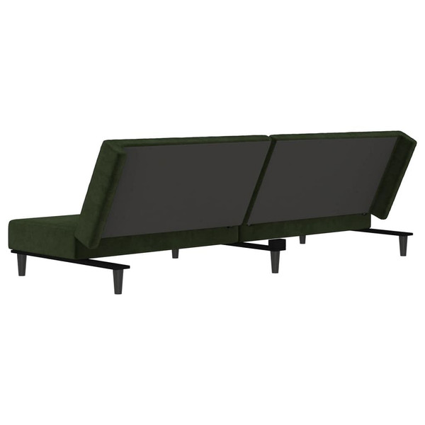 2-Seater Sofa Bed Dark Green Velvet A949-375734