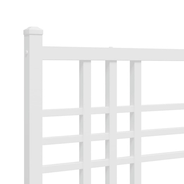 Metal Bed Frame without Mattress with Headboard White 76"x79.9 A949-376379