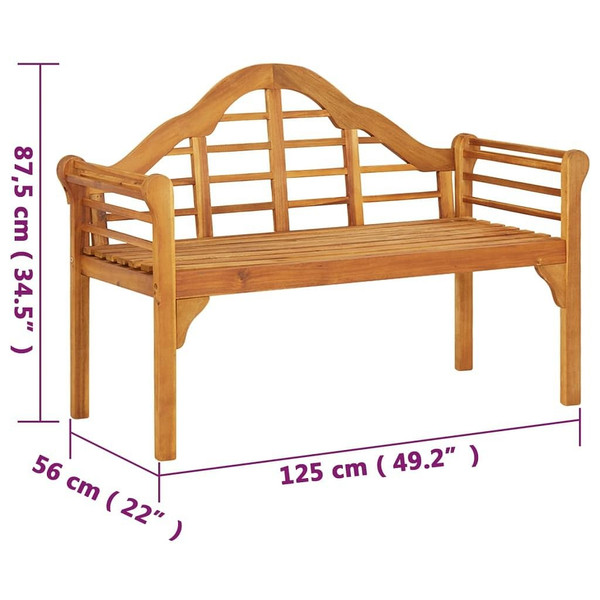 Patio Bench 49.2" Solid Wood Acacia A949-318550