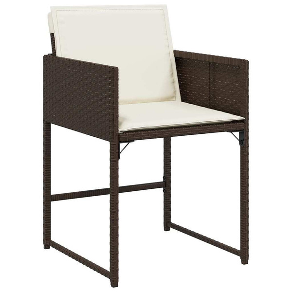 11 Piece Patio Dining Set with Cushions Brown Poly Rattan A949-3278096