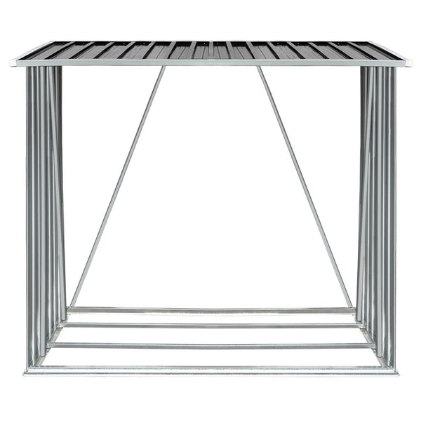 Garden Log Storage Shed Galvanized Steel 64.2"x32.7"x60.6" Anthracite A949-47091