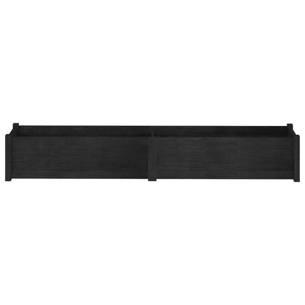 Garden Planters 2 pcs Black 78.7"x12.2"x12.2" Solid Wood Pine A949-810768