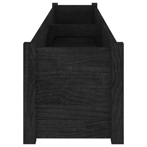 Garden Planters 2 pcs Black 78.7"x12.2"x12.2" Solid Wood Pine A949-810768