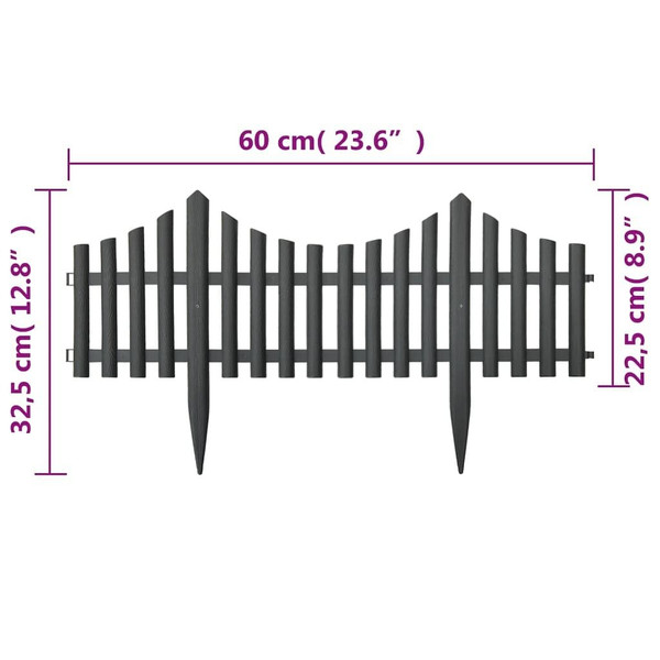 Lawn Edgings 17 pcs Anthracite 32.8'PP A949-314682