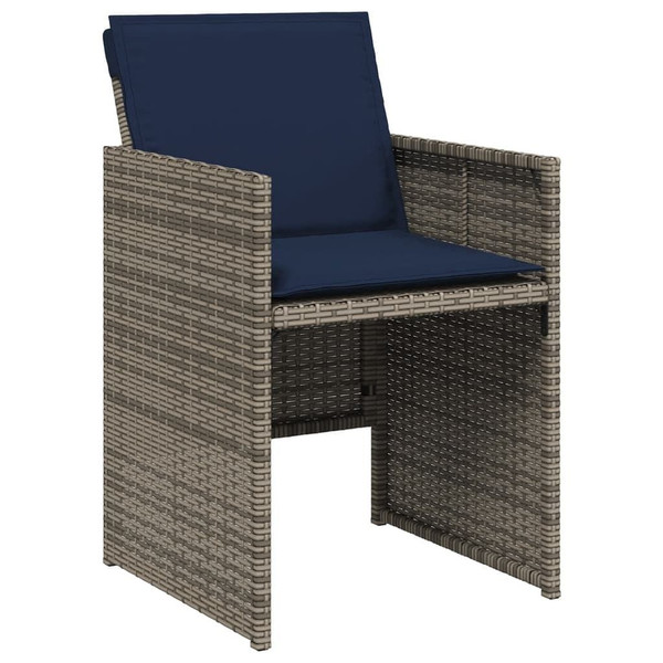 7 Piece Garden Dining Set with Cushions Grey Poly Rattan A949-3277680