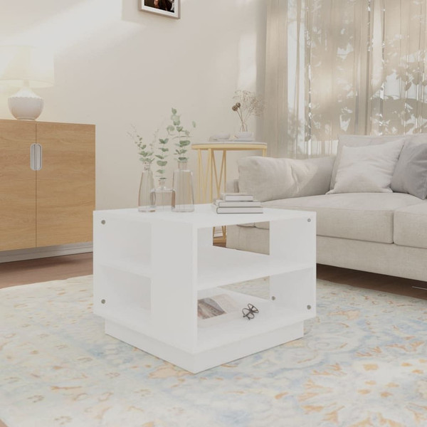 Coffee Table White 21.7"x21.7"x16.9" Engineered Wood A949-810289