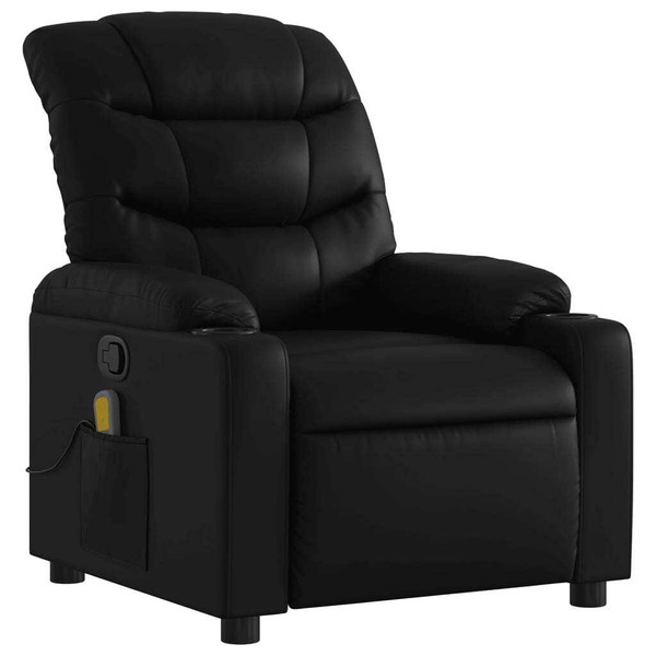 Massage Recliner Chair Black Faux Leather A949-3206847