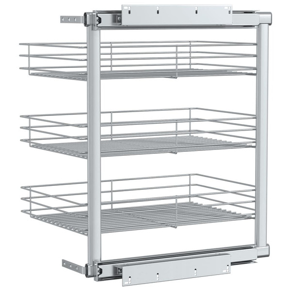 3-Tier Pull-out Kitchen Wire Basket Silver 18.5"x13.8"x22 A949-50970