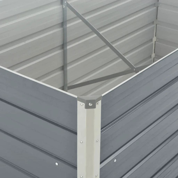 Raised Garden Bed 63"x31.5"x17.7" Galvanized Steel Gray A949-47011