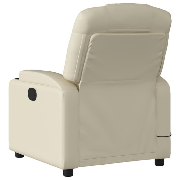 Massage Recliner Chair Cream Faux Leather A949-3205980