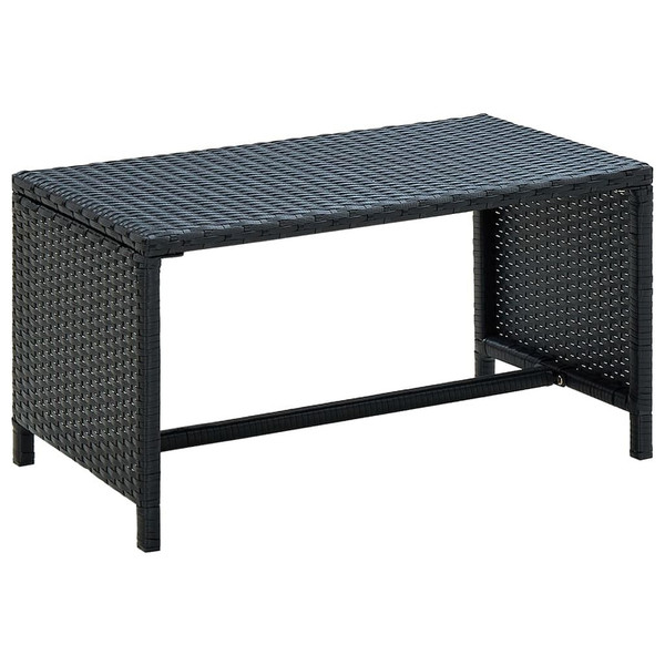 4 Piece Patio Lounge Set with Cushions Poly Rattan Black A949-46390