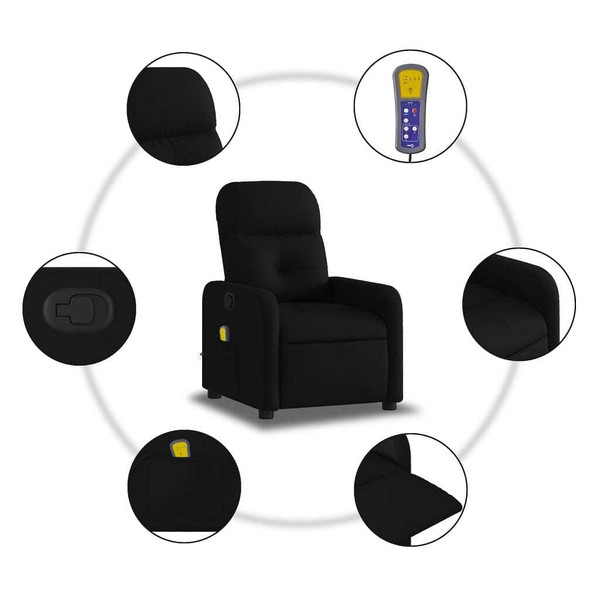 Massage Recliner Chair Black Fabric A949-374208