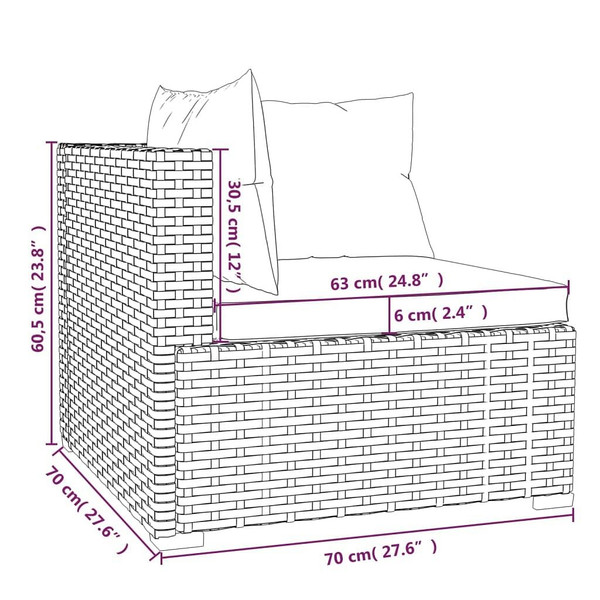 10 Piece Patio Lounge Set with Cushions Poly Rattan Brown A949-3102571