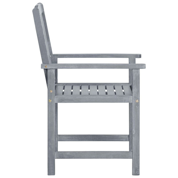 Patio Chairs with Cushions 4 pcs Gray Solid Acacia Wood A949-3061254