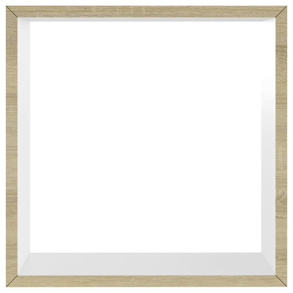 Wall Cube Shelves 3 pcs White and Sonoma Oak A949-326720