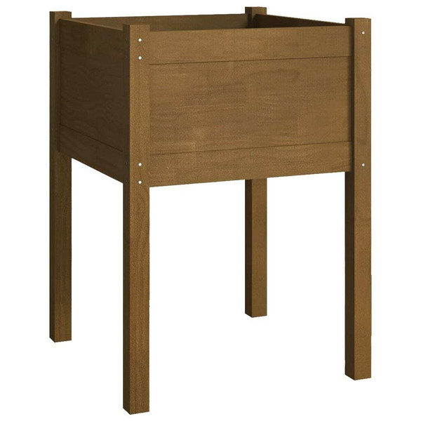 Garden Planter Honey Brown 19.7"x19.7"x27.6" Solid Wood Pine A949-810805