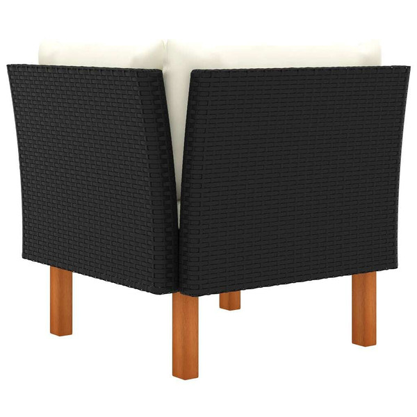 Corner Sofa Poly Rattan and Solid Eucalyptus Wood A949-315763