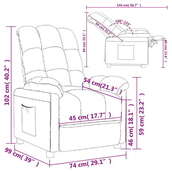 Recliner Taupe Fabric A949-289804