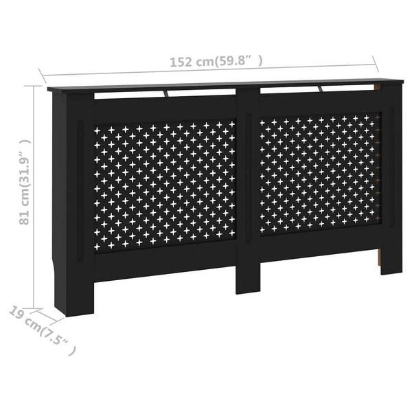 Radiator Cover Black 59.8"x7.5"x32.1" MDF A949-288195