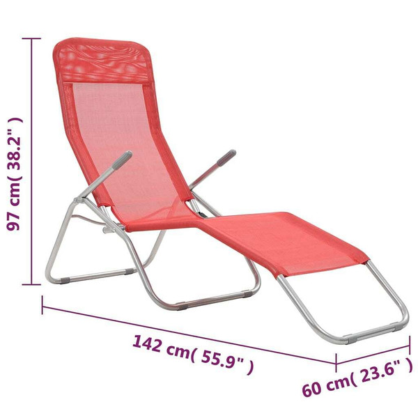 Folding Sun Loungers 2 pcs Textilene Red A949-44339