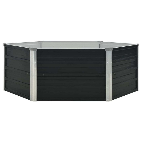 Raised Garden Bed Anthracite 50.8"x50.8"x17.7" Galvanized Steel A949-45723