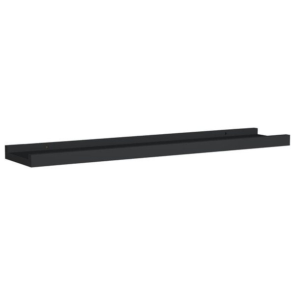 Picture Frame Ledge Shelves 2 pcs Black 23.6"x3.5"x1.2" MDF A949-323932