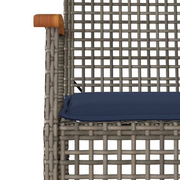 7 Piece Patio Dining Set with Cushions Gray Poly Rattan A949-3213642