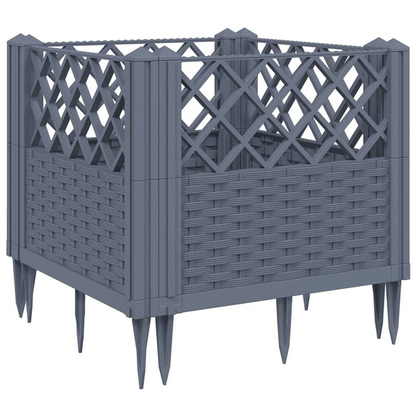 Garden Planter with Pegs Blue Gray 17.1"x17.1"x17.1" PP A949-368009