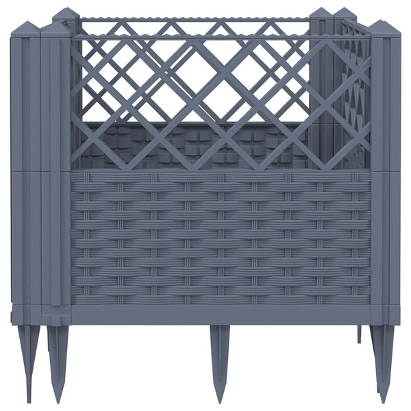 Garden Planter with Pegs Blue Gray 17.1"x17.1"x17.1" PP A949-368009